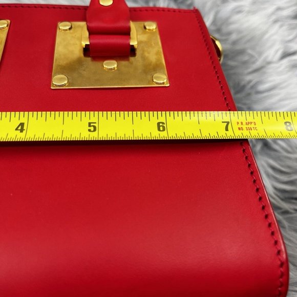 Sophie Hulme Red Tote with Gold Accents - Picture 12 of 13